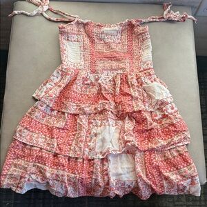 American Eagle Outfitters Pink and White Patchwork Dress